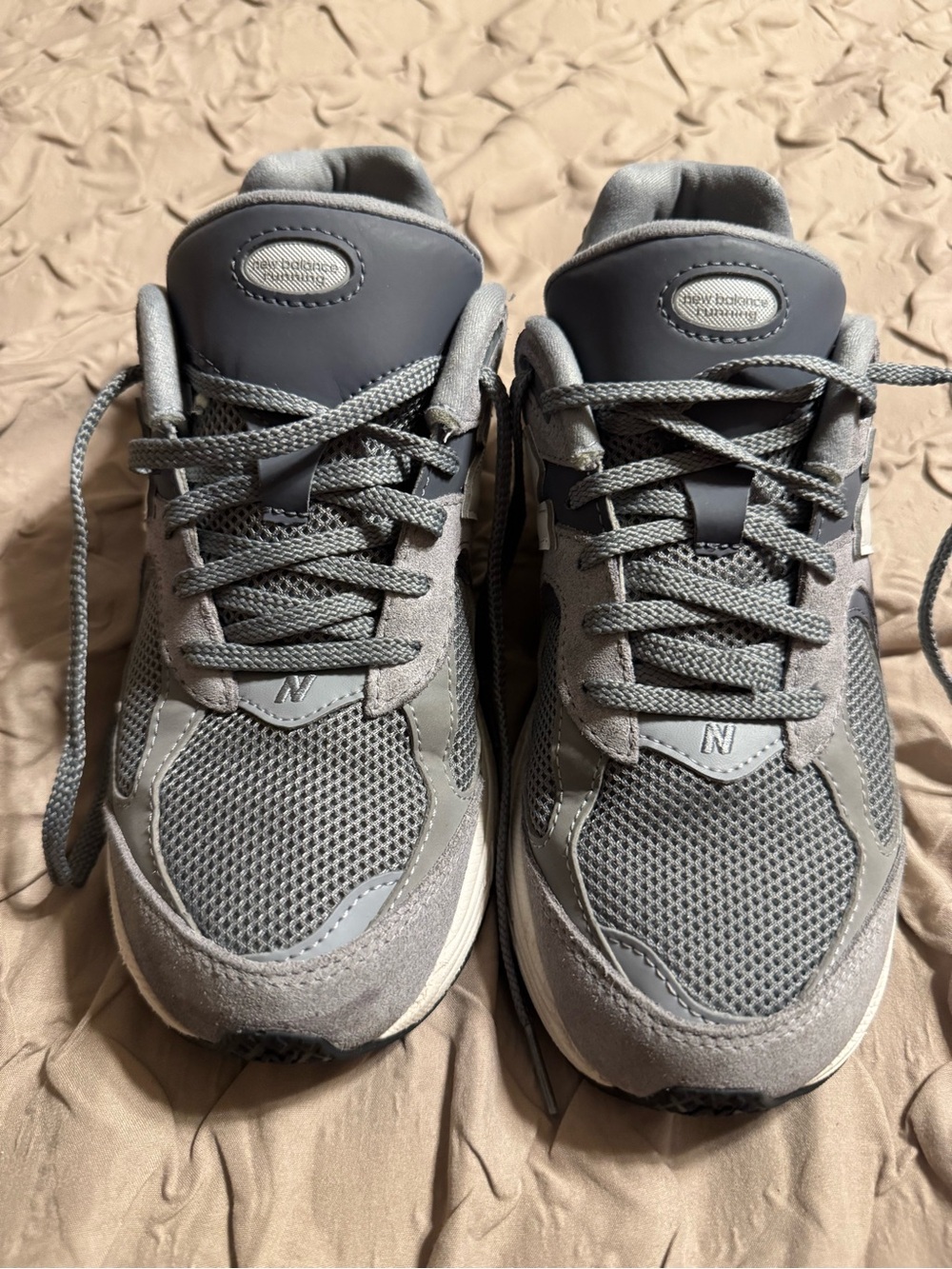 New Balance Men's Gray Mesh & Suede Casual Sneakers